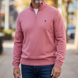 NWOT Izod Men's Pink Quarter-Zip XL Sweater